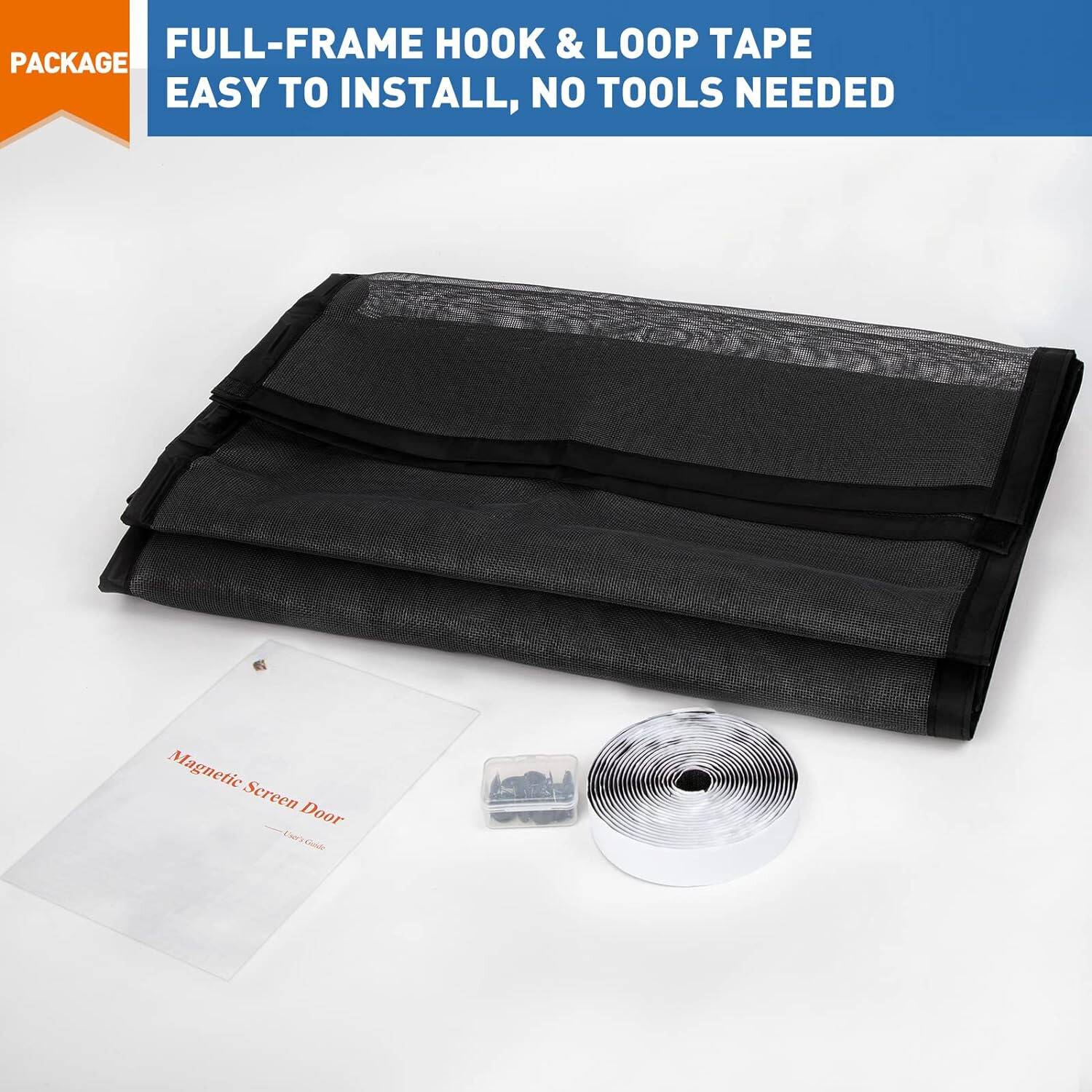 Magnetic Fly Screen Door - Black, 60cm (W) x 210cm (H): image 5